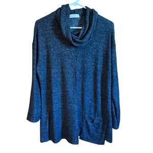 Jess & Jane Small Cowl Neck Tunic Top Long Sleeve Pocket USA Made Pullover Small